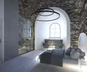 Concept for modernization of Janowiec Castle, hotel room