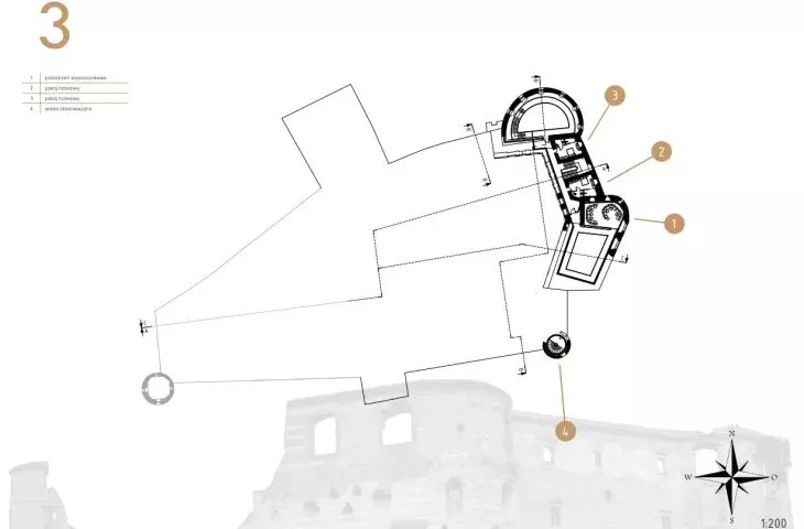 Concept for the modernization of Janowiec Castle, level 3 plan