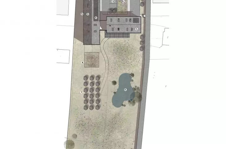 Projekt domu z pracownią ceramik, plan zagospodarowania terenu