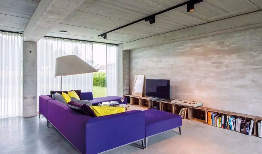 Living room with visible circular ceiling air-vent covers