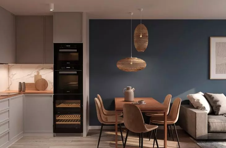 Living room with kitchenette