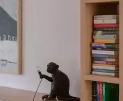 Lamp in the form of a monkey