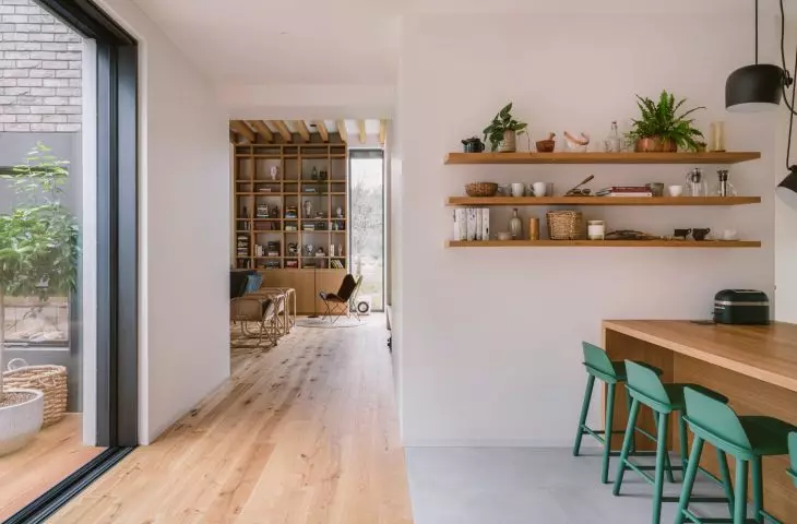 Kitchen overlooking the living room