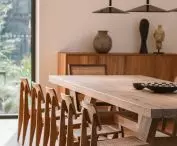 Architects designed a large wooden table