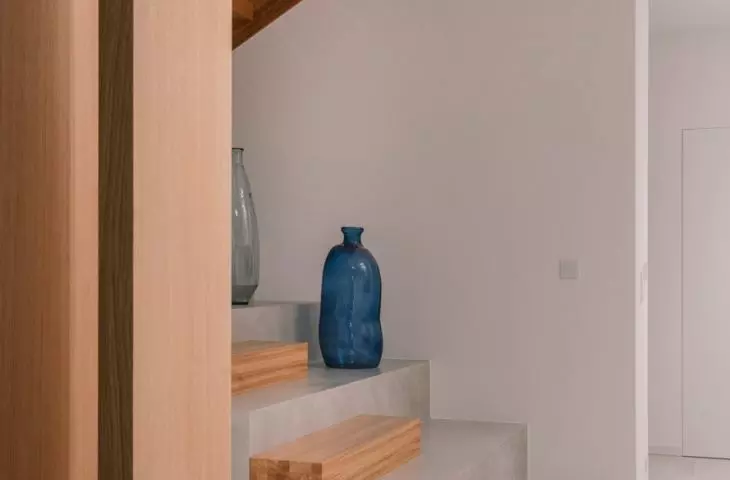 Home interiors in boho style, staircase