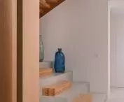 Home interiors in boho style, staircase