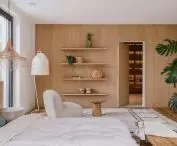 The bedroom is connected to the dressing room
