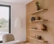 Wooden wall in the bedroom