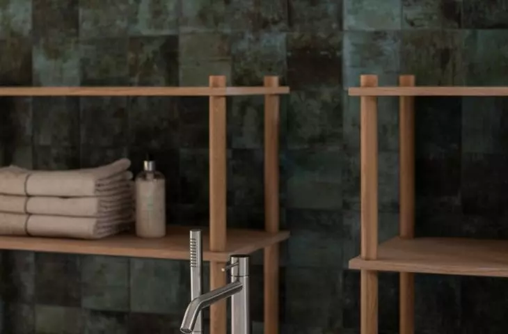 Architects chose green ceramic tiles