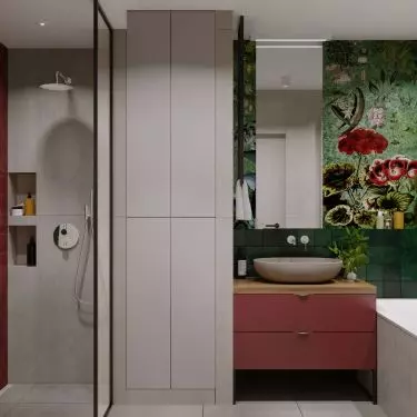 One of the bathrooms