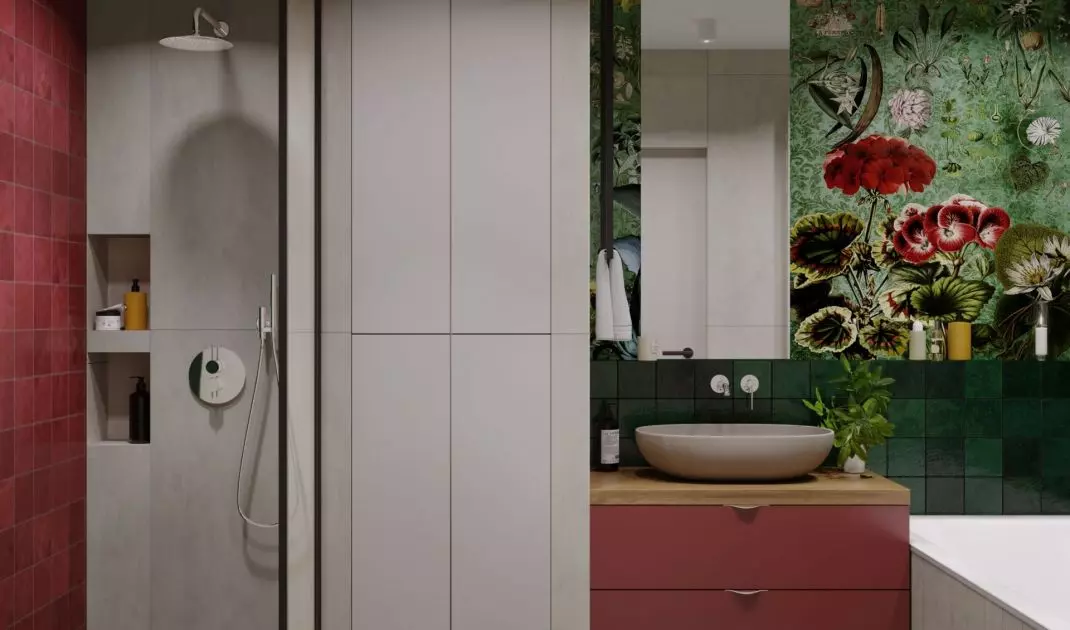 One of the bathrooms