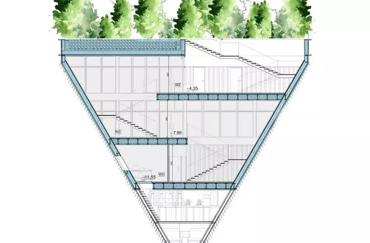 cross-section of the kindergarten module