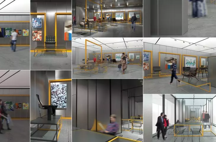 Projekt wnętrz stałej galerii designu w budynku Hotelu Cracovia