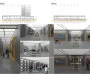 Interior design of the permanent design gallery in the Hotel Cracovia building, board