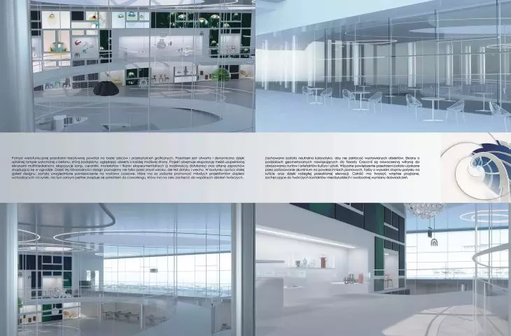 Projekt wnętrz stałej galerii designu, plansza