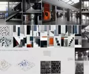 Interior design of the permanent gallery in the building of the former Cracovia Hotel, board