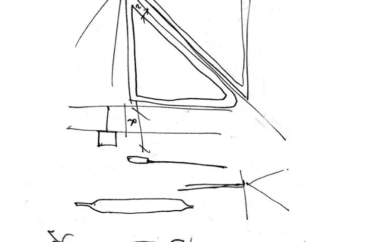 szkic lampy Flexia, autor: Mario Cucinella