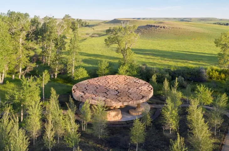 Xylem, pawilon projektu Francisa Kéré dla Tippet Rise Art Center, Montana, 2019