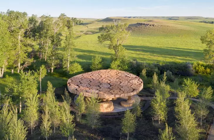 Xylem, pawilon projektu Francisa Kéré dla Tippet Rise Art Center, Montana, 2019