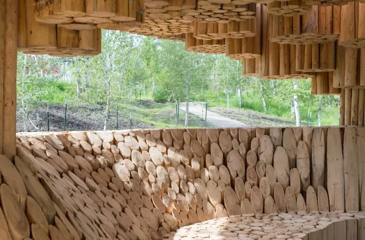 Xylem, pawilon projektu Francisa Kéré dla Tippet Rise Art Center, Montana, 2019