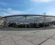 Lazarski Market in Poznań after reconstruction, September 2022.