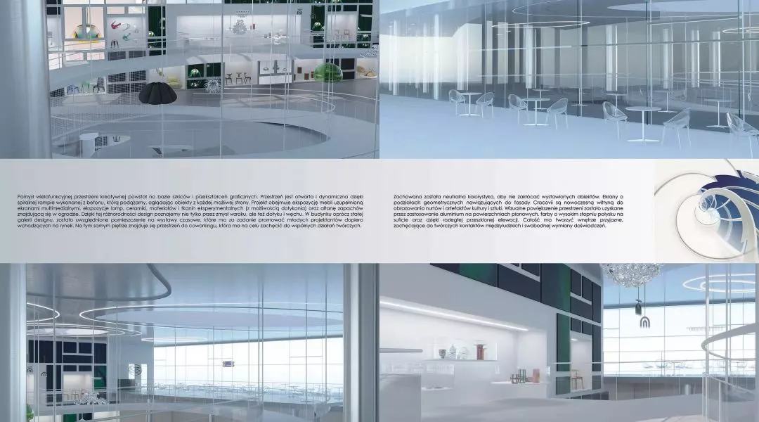 I Wyróżnienie honorowe, „Projekt wnętrz stałej galerii designu”
