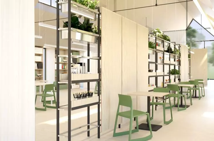Workshop and exhibition work spaces