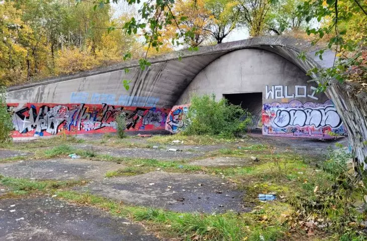 Former Szyc Stadium in Poznań, October 2022.