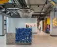 Company brands appear in every part of the office