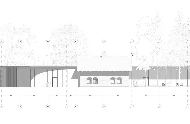 Cultural Forge project, southwest elevation