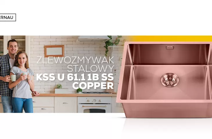 Kernau KSS U 61.1 1B SS COPPER steel sink