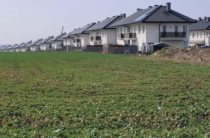 Pyskowice - an example of a single-family housing development realized on an elongated plot of land