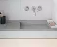 washbasin with architectural concrete linear drain
