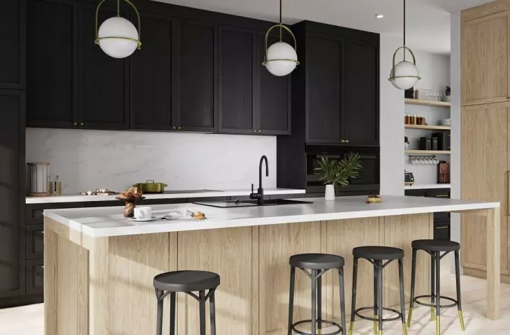 Black kitchen in Scandinavian style