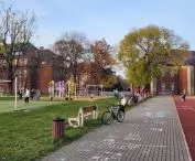School complex on the corner of Jarochowskiego and Wyspianski Streets, present state