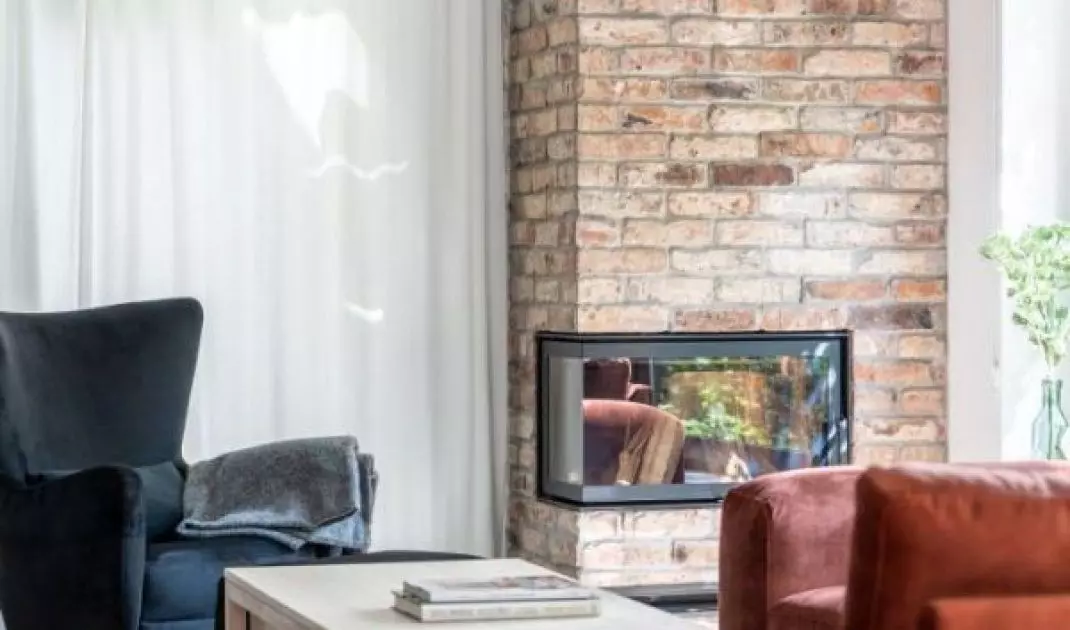 Fireplace in the living room