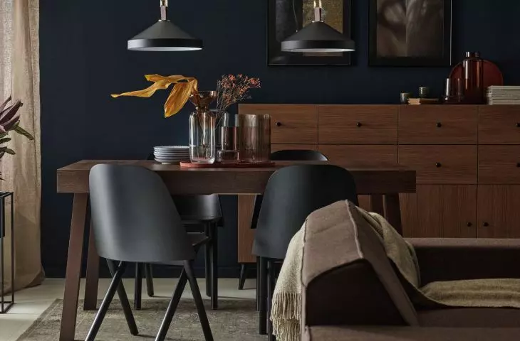 Creative wide chest of drawers - brown oak