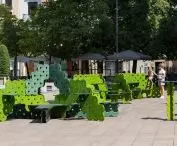 urban furniture in the Plaza del Mercado in Logroño