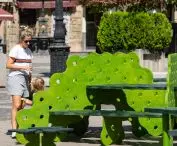 urban furniture in the Plaza del Mercado in Logroño