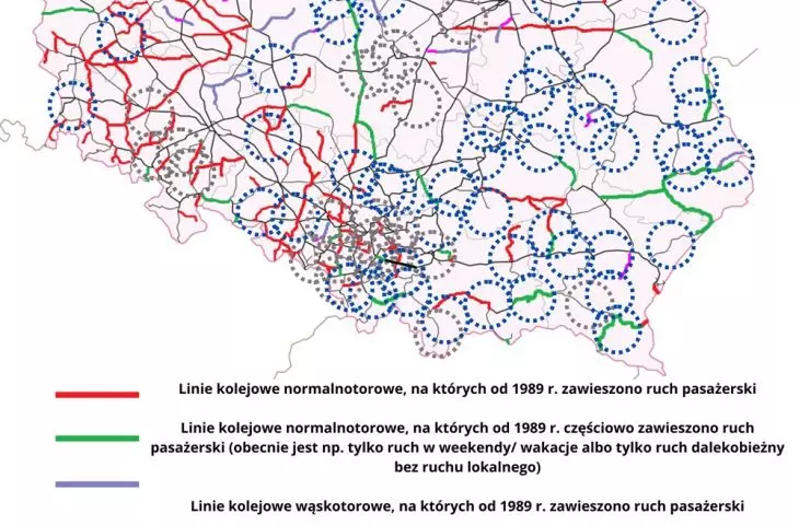 Map showing the scale of transport exclusion according to the Association for Transportation Economics  