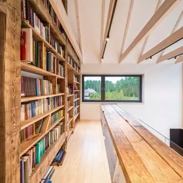 Mezzanine with bookcase
