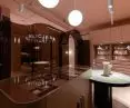 The eye-catching main display island was made of veneer