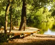 Birdwatching furniture at the Sunny Pond, Dębinski Meadows, Sunny Pond