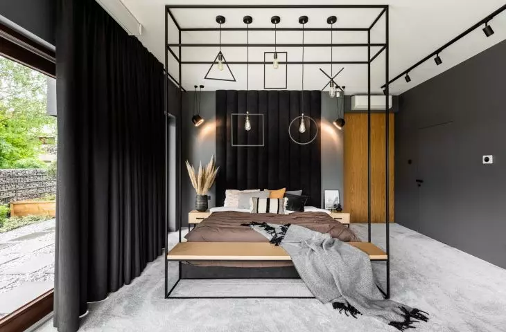 The interior was decorated in an industrial style