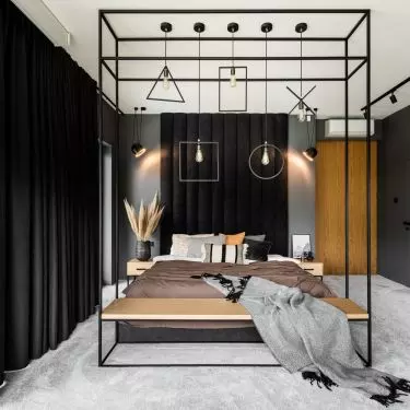 The interior was decorated in an industrial style