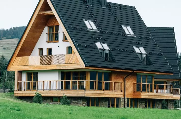 The houses are three-storey 