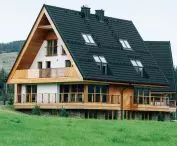 The houses are three-storey 