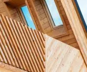 Wood on the facade