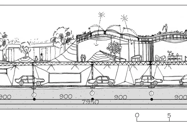 Hilly Kindergarten project, cross section