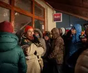 Curator Emila Orzechowska in front of the former Bajka bar